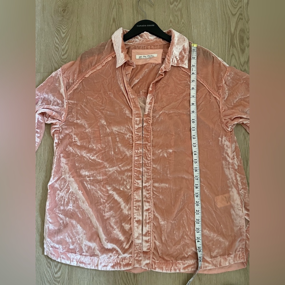 Free People Marianne Velvet Shirt Pink M - Picture 12 of 15
